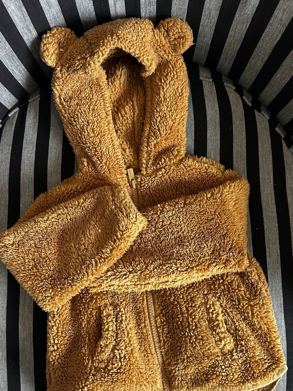 Old Navy Teddy Sherpa Hoodie Jacket - Camel Brown